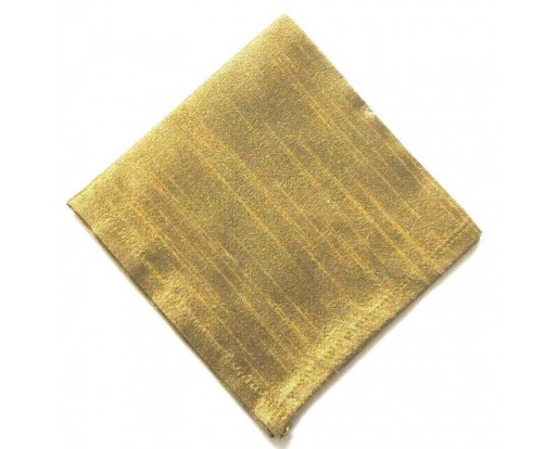10" Faux Poly Raw Silk Pocket Square Golden Classy Statement Fashion Cool